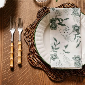 Tienphong 2025 Handmade Natural Woven Rattan Scalloped <b>Placemat</b> - Natural Charger Plate- Round Natural <b>Table</b> Decor - Product Image 5