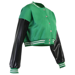 Veste universitaire classique pour femme, coupe régulière, respirante, légère, manches en laine, style urbain, un seul bouton, logo personnalisé - Product Image 5