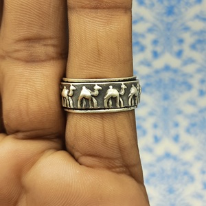 Wholesale Vintage 925 Oxidized Silver Camel Statement <b>Ring</b> Boho <b>Indian</b> Wedding Jewelry Diamond Pearl Fine Fashion Design Party - Product Image 2