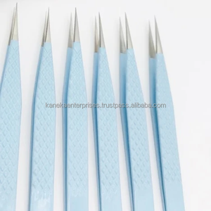 Pinzas para Pestañas de Acero Inoxidable Antimagnéticas de Alta Calidad Profesional para Mujer, Color Azul Cielo, Punta de Precisión - Product Image 3