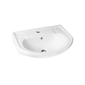 Lavabo de cerámica de una sola sala de cerámica blanca con forma ovalada brillante de diseño moderno más vendido de calidad garantizada al mejor precio - Product Image 2