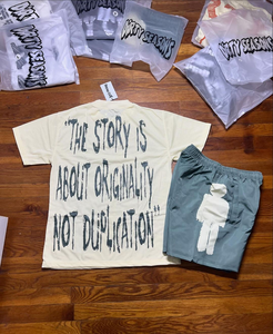 Ensemble de survêtement vintage tricoté respirant pour homme, été, t-shirt à manches courtes et short, tenue décontractée deux pièces - Product Image 6