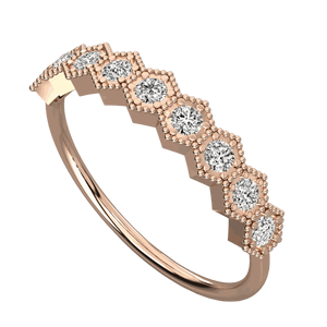 Anillo de Boda con Diseño de Filigrana de Diamantes Redondos - Product Image 1