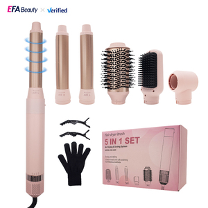 Ensemble de brosses sèche-<span class=keywords><strong>cheveux</strong></span> ioniques 5-en-1 EFA DB5289 avec boucleur automatique, brosses ovales et plats, 3 vitesses et 3 températures pour le coiffage - Product Image 1