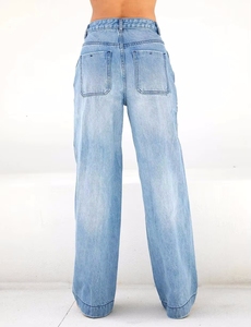 Nouvelle mode OEM pour femmes, taille haute avec détails découpés, pantalon en denim droit, jean de qualité supérieure - Product Image 3
