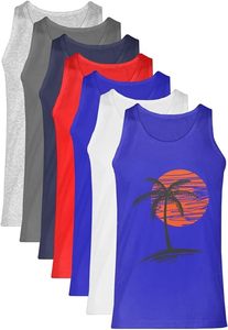 Camisetas sin mangas acanaladas musculadas de la mejor calidad para niños, colores azules de secado rápido, espalda cruzada abierta transpirable, dobladillo escalonado para hombres - Product Image 2