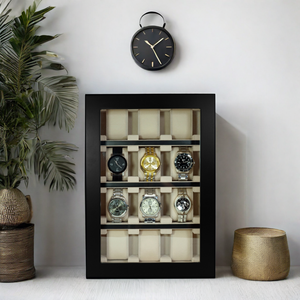 Sang trọng 30 khe cắm gỗ đồng hồ hiển thị tường treo trường hợp thu gom hiển thị hộp lưu trữ đồng hồ tủ đứng - Product Image 3