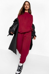 Women's <b>Oversized</b> Cotton Fleece Tracksuit High Quality Pullover & <b>Jogger</b> Set 2025 - Product Image 6