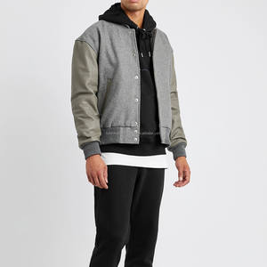 Veste d'université d'hiver pour hommes de haute qualité manches en cuir nouveauté décontracté Baseball Patchwork Logo Design fabricant direct - Product Image 6