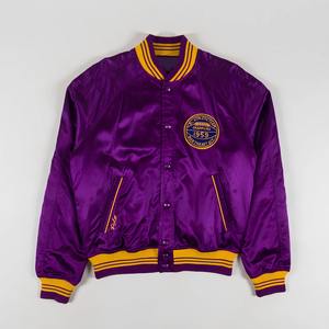 Veste de baseball en satin brillant à la mode Style universitaire haut de gamme avec fermeture à bouton-pression Vestes en gros - Product Image 1