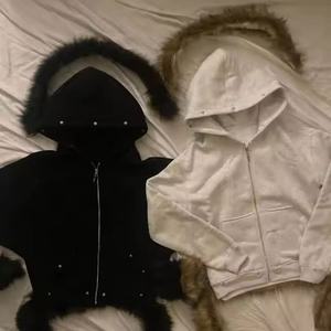 Sudadera de gran tamaño Streatwear en blanco personalizada para hombres y mujeres - Product Image 2