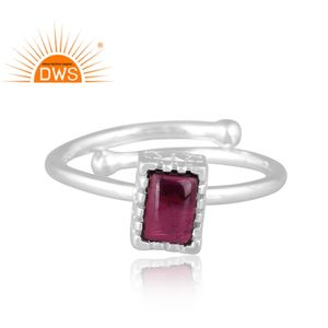 แหวนอัญมณีโกเมนธรรมชาติปรับได้ดีไซน์ใหม่ - Product Image 2