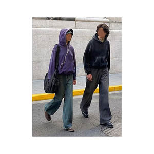 Mens Oversized Pullover Hoodie Winter Embroidered Color Blocking Preppy Streetwear Cotton Vintage Hooded Sweatshirt Casual - Product Image 3