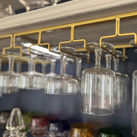 Support à verres à vin professionnel sous armoire, en fer, avec rangement suspendu, idéal pour bar et cuisine – Meilleure vente