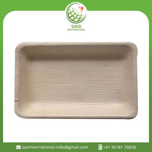 Assiettes jetables en feuille de palmier rectangle biodégradable écologique de haute qualité pour servir des aliments pour les mariages et les fêtes - Product Image 2