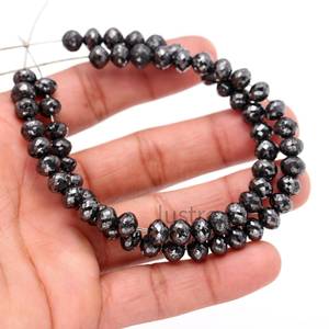 Perles de diamant noir AAA+ 6-8 mm, 100% naturelles, qualité époustouflante, taille brillant, bijoux personnalisés, cadeau d'anniversaire pour elle, diamants en vrac - Product Image 1