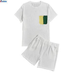 Nouveauté, logo personnalisé, qualité supérieure, ensemble de shorts d'été pour hommes, vêtements de plage unisexes, ensembles de shorts, t-shirt et shorts, survêtement 2 pièces - Product Image 2