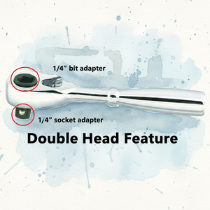 Llave de Trinquete Corta de 72 Dientes x 90 mm, Mango Recto de Doble Cabeza, para Bricolaje, OEM - Product Image 2