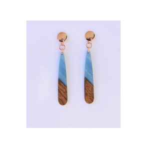 Pendiente de madera de resina, joyería de tamaño personalizado, conjunto de pendientes de moda de Color personalizado al por mayor moderno, auricular acrílico para mujer - Product Image 5
