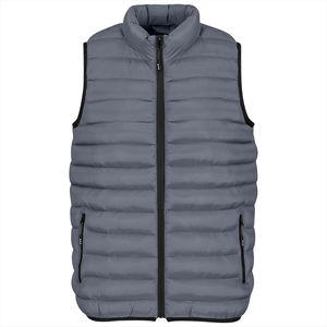 High Quality <b>Men's</b> Outdoor Thicken Padded <b>Vests</b> Stand Collar Zipper Pocket Winter <b>Black</b> Quilted Puffer Waistcoat Body Warmer - Product Image 1