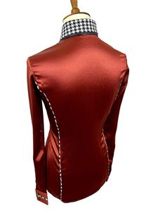 Camisa de espectáculo occidental de vaquera hecha a mano en tela de tafetán elástica - Product Image 4