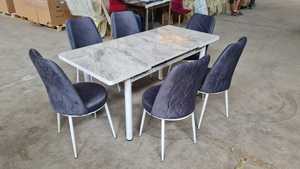 Ensemble de meubles de salle à manger modernes et élégants, 1 table et 6 chaises pour une touche élégante dans la cuisine ou la villa - Product Image 2