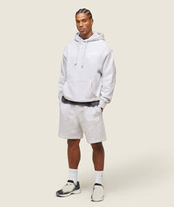 Qualité supérieure Luxe Poids lourd Solide Blanc Pull Hoodies & Sweatshirts 100% Coton Logo Personnalisé Drop Shoulder Hoodies Hommes - Product Image 2