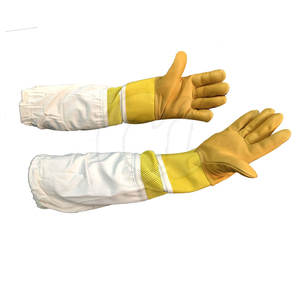 Guantes de apicultura con logotipo personalizado de servicio OEM, guantes de apicultura de seguridad hechos a mano de cuero a la venta - Product Image 2