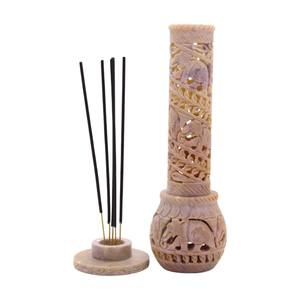 Quemador de incienso tallado de esteatita esencial hecho a mano de nuevo diseño y soporte de palo con forma de torre para artículo de regalo religioso - Product Image 3