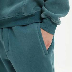 กางเกงวิ่งและชุดเสื้อมีฮู้ดของผู้ชายผ้าคอตตอนชุดออกกำลังกายโลโก้แบบกำหนดเองชุดวอร์มระบายอากาศได้ดีสำหรับฤดูหนาว100% - Product Image 4