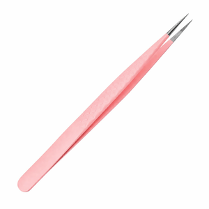 Pince à épiler pour extensions de cils, pointe droite, précision, en acier inoxydable, pointe en fibre, antidérapante, outil d'isolation, 120 mm - Product Image 1