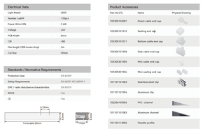 2835 24V 8MM 2ONCE 120LED/M CCT OPTIONNEL 100LM/W 9.6W GARANTIE 5 ANS Rouleau décoratif en aluminium pour rouler les bandes lumineuses à LED - Product Image 3