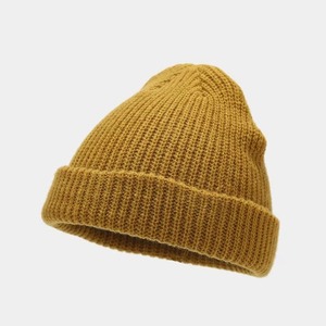 Bonnets d'hiver pour hommes en jacquard 100% coton de couleur unie OEM logo personnalisé vente en gros bonnet tricoté avec doublure en laine bonnets de style chaud - Product Image 4