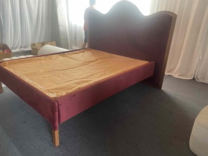 Muebles nórdicos tapicería cama de diseño cama de tela de terciopelo tamaño king muebles de dormitorio cama doble de lujo moderna - Product Image 3