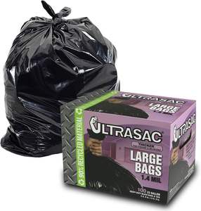 ถุงขยะ ultrasac 33แกลลอน-(แพ็ค100ขนาดใหญ่)-39 "x 33" ถุงขยะสีดำสำหรับงานหนัก - Product Image 1
