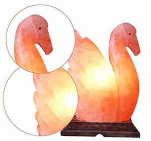 Lampe au sel de l'Himalaya écologique en forme de cygne orange sculptée polie par un artisanat naturel pakistanais fabriqué par des fabricants pakistanais - Product Image 3