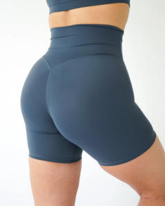 Short de motard taille V pour femme de qualité supérieure Leggings de yoga sans couture à l'épreuve des squats dans les 4 sens | Logo personnalisé et emballage - Product Image 2
