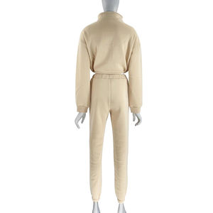 Survêtement deux pièces personnalisé pour femmes de haute qualité 100% coton respirant nouveau Design imprimé techniques pour l'hiver - Product Image 6