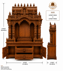 Traditional South Indian Teak Wood Pooja <b>Temple</b> Living Room Home Furniture Tamilian Style Handcarved <b>Wooden</b> Modern Design - Product Image 5