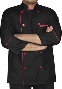 เครื่องแบบพ่อครัวคลาสสิกยอดนิยมในโรงแรมร้านอาหารชุดเครื่องแบบทำอาหารสีดำสีขาว - Product Image 4
