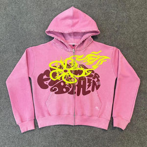 Sweat à capuche zippé intégral imprimé en coton épais pour femmes mode OEM Streetwear hiver 2025 saison personnalisée fabriqué au Pakistan - Product Image 1
