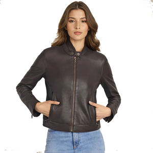 Veste en cuir véritable pour femmes personnalisée | Vêtements d'extérieur de qualité supérieure pour dames | Manteau de mode Slim Fit | Fournisseur en gros OEM ODM - Product Image 6