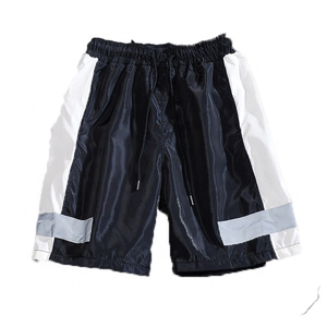 Wholesale Men's Casual Nylon Cargo Shorts Solid Pattern Mid Waist Windbreaker <b>Reflective</b> Drawstring Closure Custom Polyester - Product Image 4