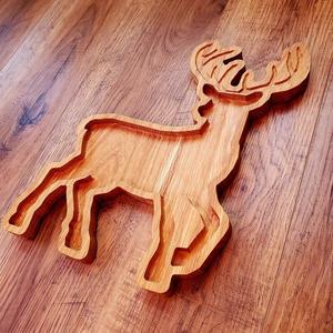 Plateau de service décoratif élégant cerf Silhouette en bois magnifiquement conçue Accents de vacances festifs - Product Image 3