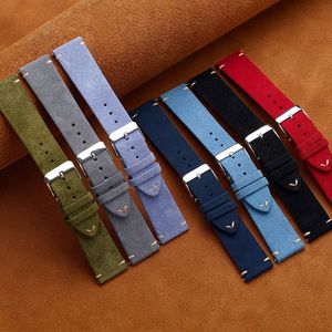 <span class=keywords><strong>Bracelet</strong></span> de <span class=keywords><strong>montre</strong></span> vintage en daim et cuir véritable 20mm 22mm, <span class=keywords><strong>bracelet</strong></span> de remplacement en velours doux pour hommes et femmes, compatible <span class=keywords><strong>montre</strong></span> connectée - Product Image 2