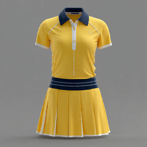 Tenues de tennis pour femmes, jupes de tennis d'entraînement, ensembles de vêtements de sport pour femmes, uniformes de tennis à manches courtes - Product Image 6