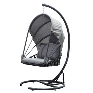 Sedia Sospesa Saturna Grigia per Terrazza e Relax all'Aperto - Product Image 3