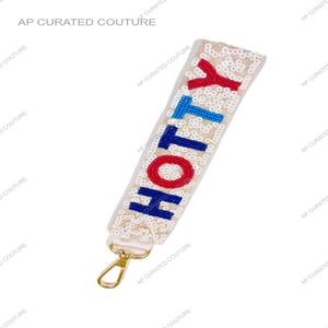 Porte-clés élégant multicolore personnalisé Porte-clés perlé personnalisé Porte-monnaie indien embelli à la main Sac transparent Porte-clés - Product Image 3