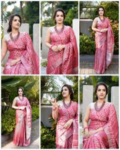 Nouveau Saree en soie Banarsi à la mode avec chemisier pièce économique Style Bollywood tenue de fête pour les femmes indiennes en gros de Surat - Product Image 4