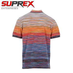 <b>Orange</b> Space Dyed Stripe <b>Polo</b> Shirt Custom Color Casual Short Sleeve Tops Men's Fashion Print Clothing - Product Image 3
